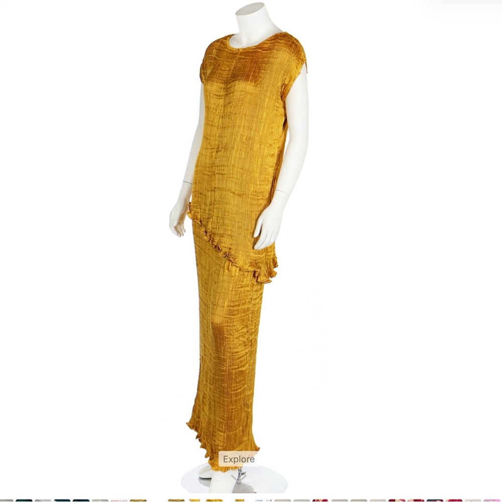 Fortuny Delphos Saffron Silk Two Piece Ensemble